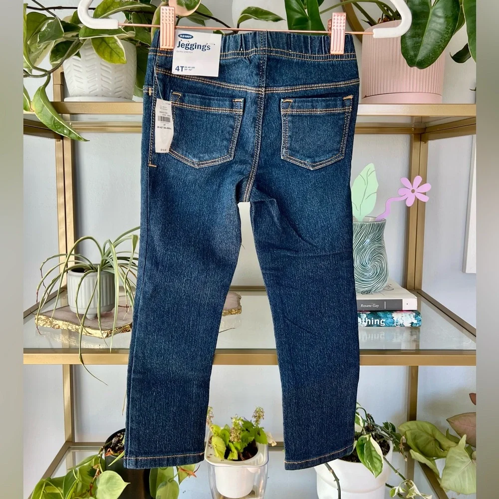 Old Navy Dark Wash Jeggings in Girls 4T